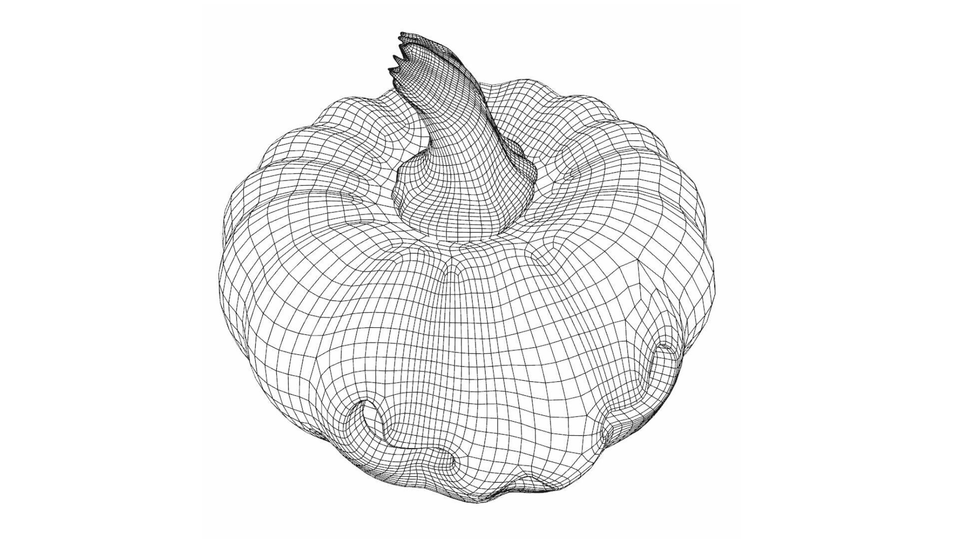 Halloween pumpkin Low-poly 3D model_7