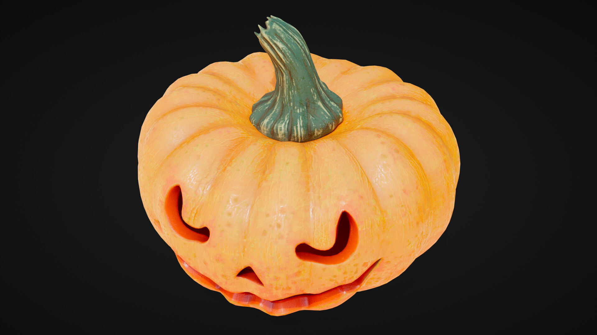 Halloween pumpkin Low-poly 3D model_4