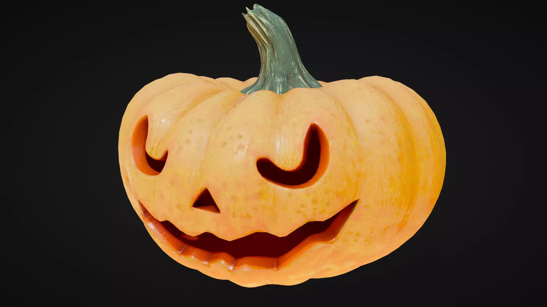 Halloween pumpkin Low-poly 3D model_0