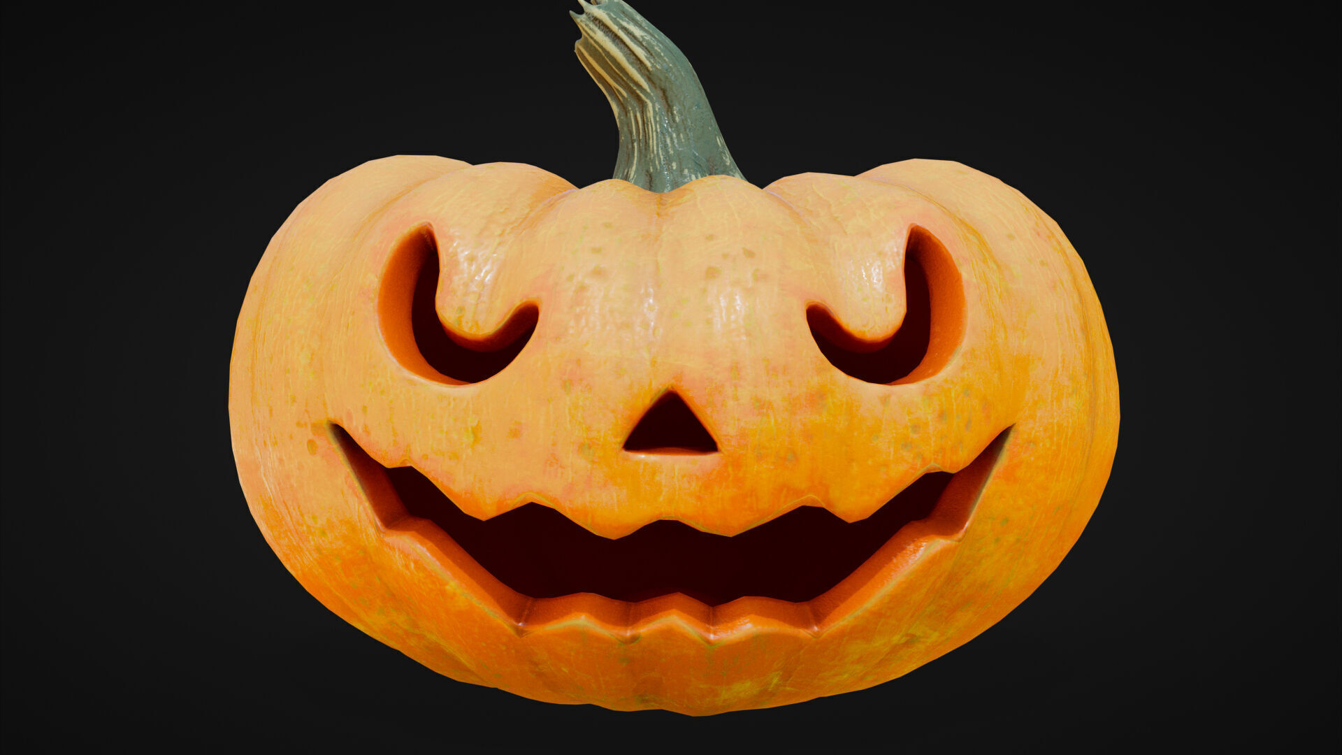 Halloween pumpkin Low-poly 3D model_1