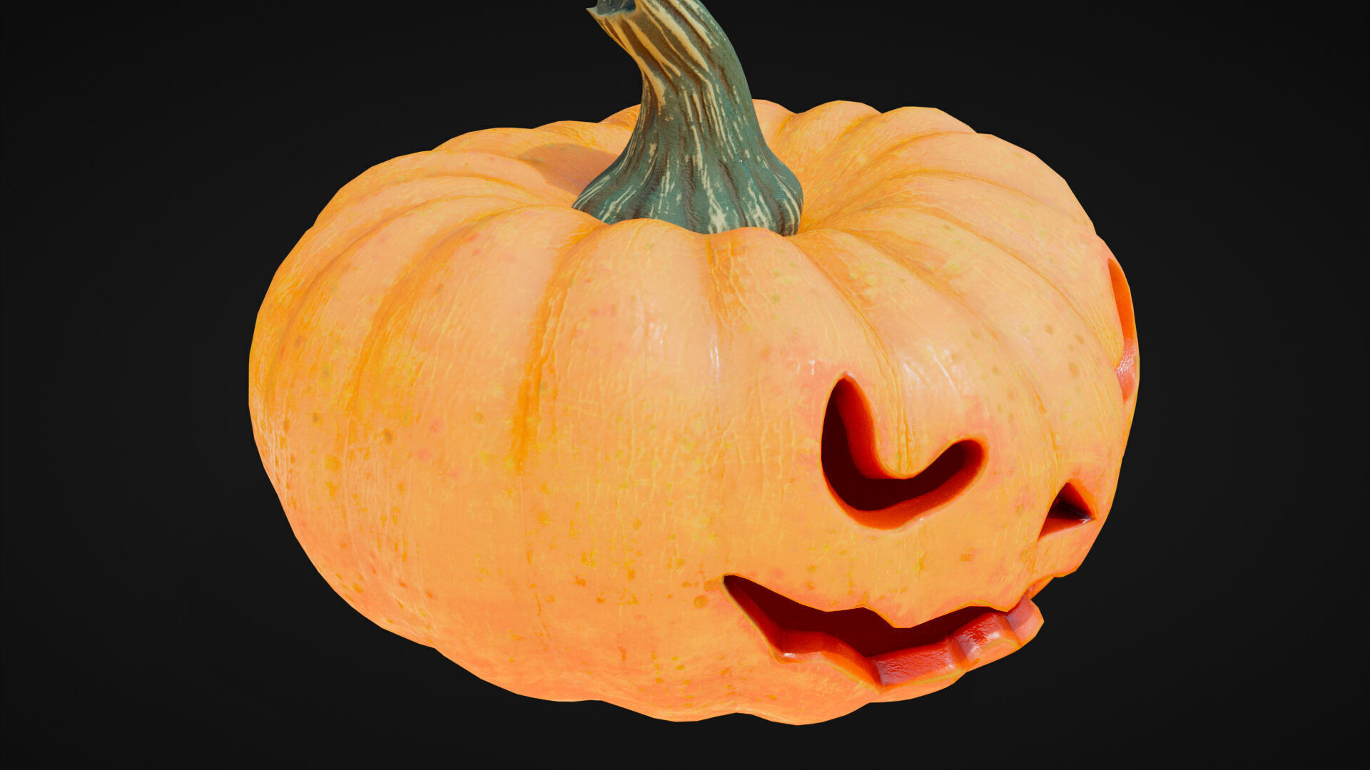 Halloween pumpkin Low-poly 3D model_2