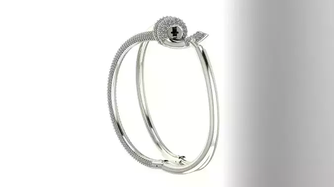 Tiffany Knot Double Row Hinged Bangle Bracelet 3D print model