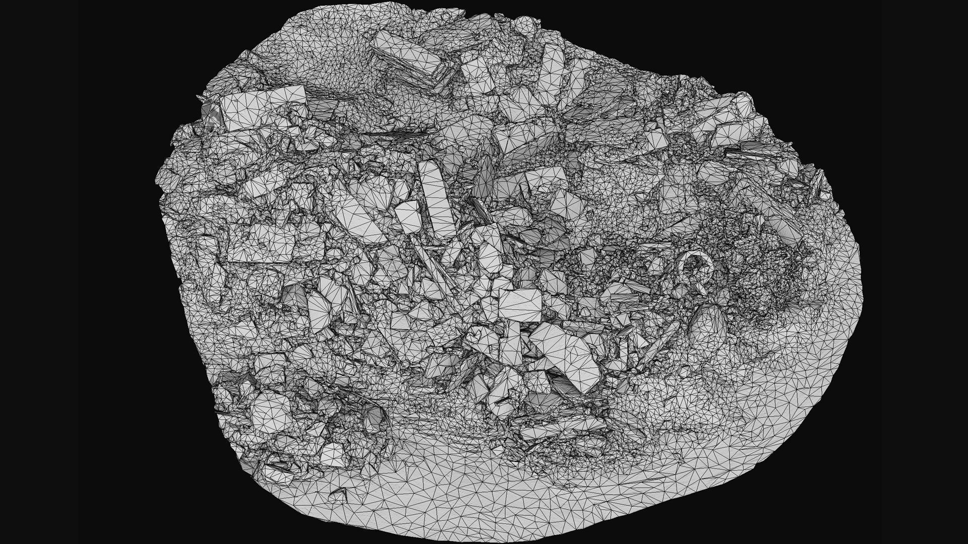 destroyed house ruins large debris pile photogrammetry Low-poly 3D model_8