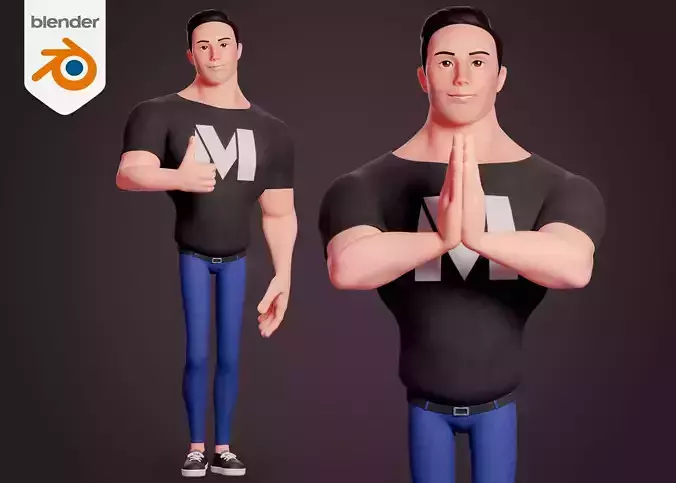 Stylized Cartoon Man