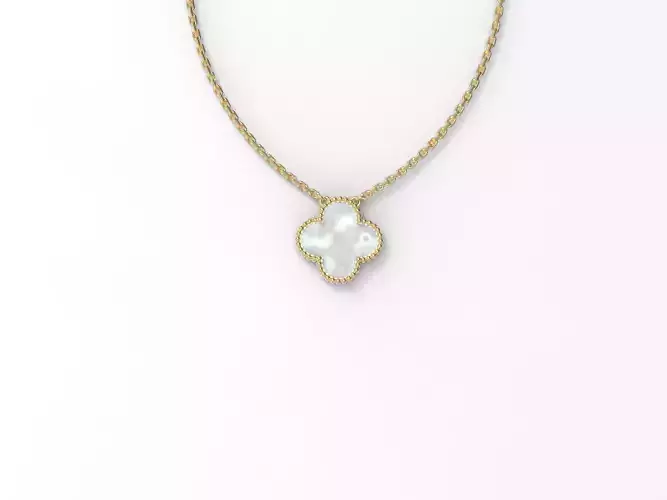 Vintage flower pendant with smooth mother-of-pearl flower 16 mm 3D print model
