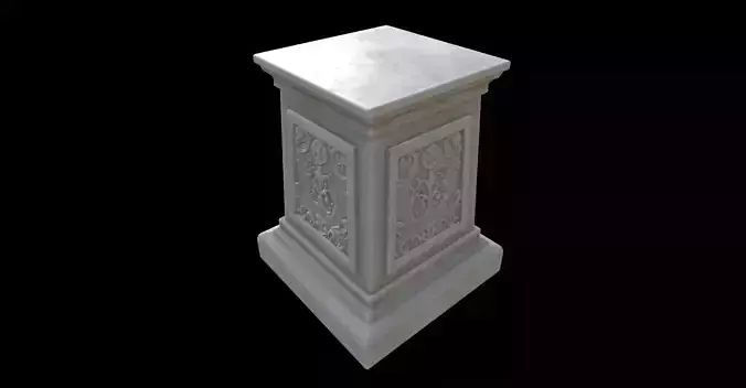 ornate stone pedestal 03
