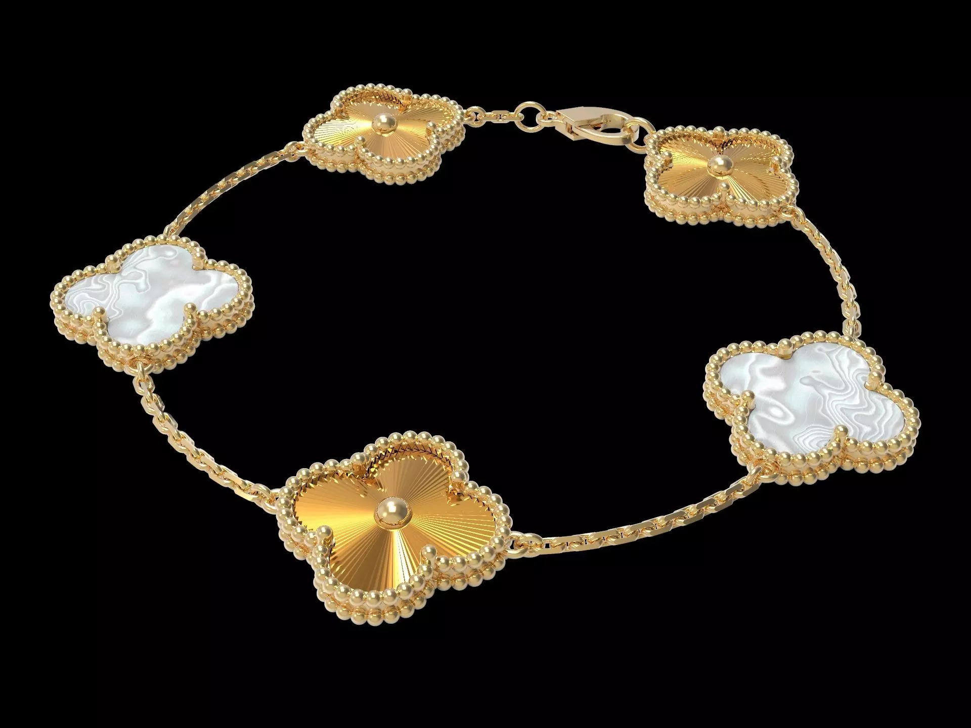 Vintage Bracelet Flower With Diamond Cutted Flower 16 mm 3D print model