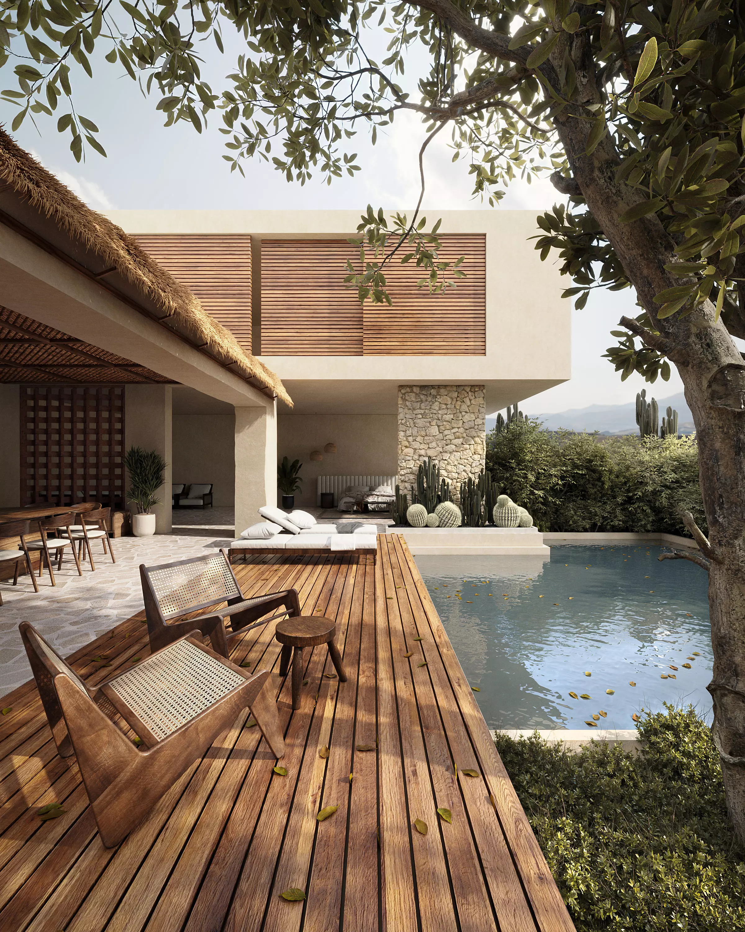 Modern House Exterior Design  With Pool  3D model_0