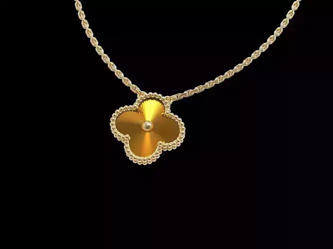 Vintage Flower pendant With Diamond Cutted Flower 16 mm 3D print model