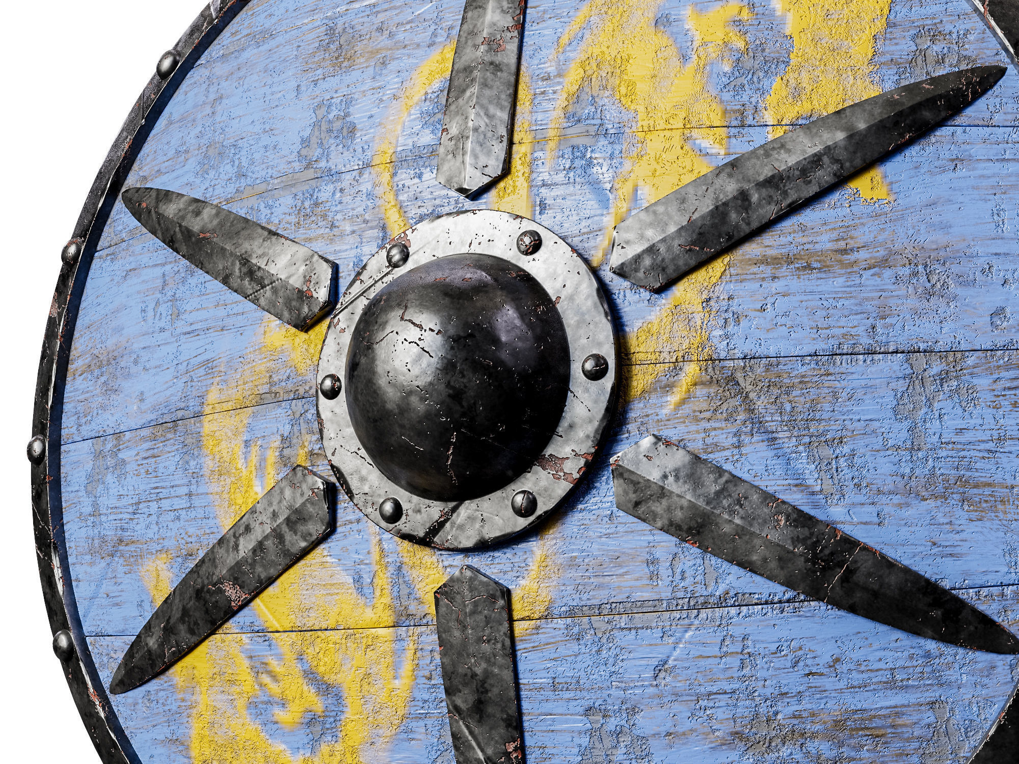 Medieval Viking Shield 01- Low-poly 3d model Low-poly 3D model_5