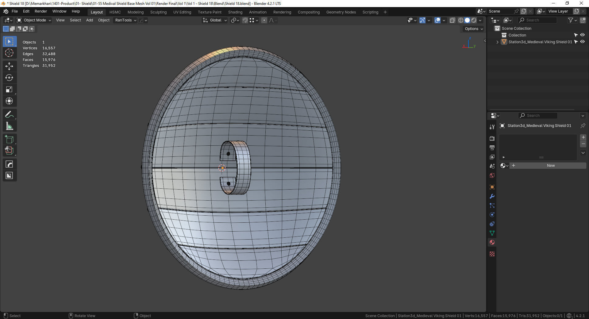 Medieval Viking Shield 01- Low-poly 3d model Low-poly 3D model_15