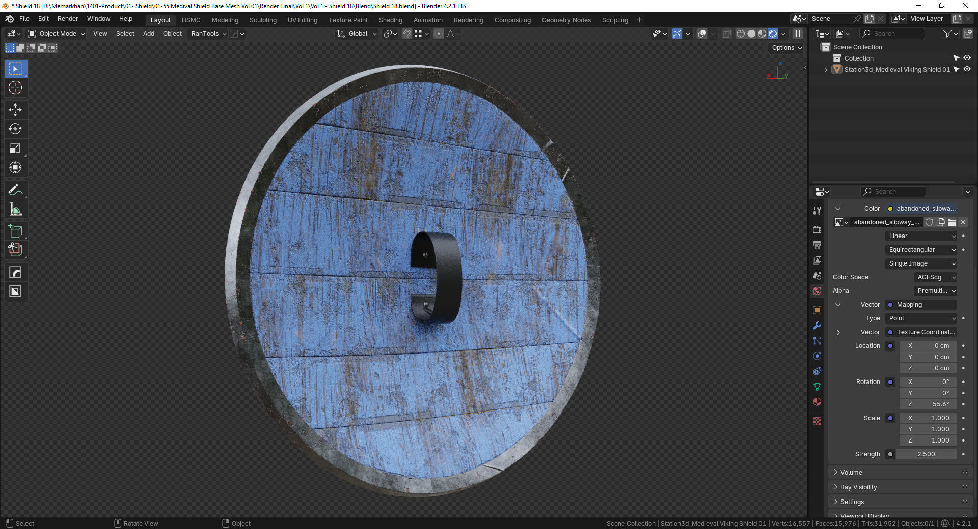Medieval Viking Shield 01- Low-poly 3d model Low-poly 3D model_8