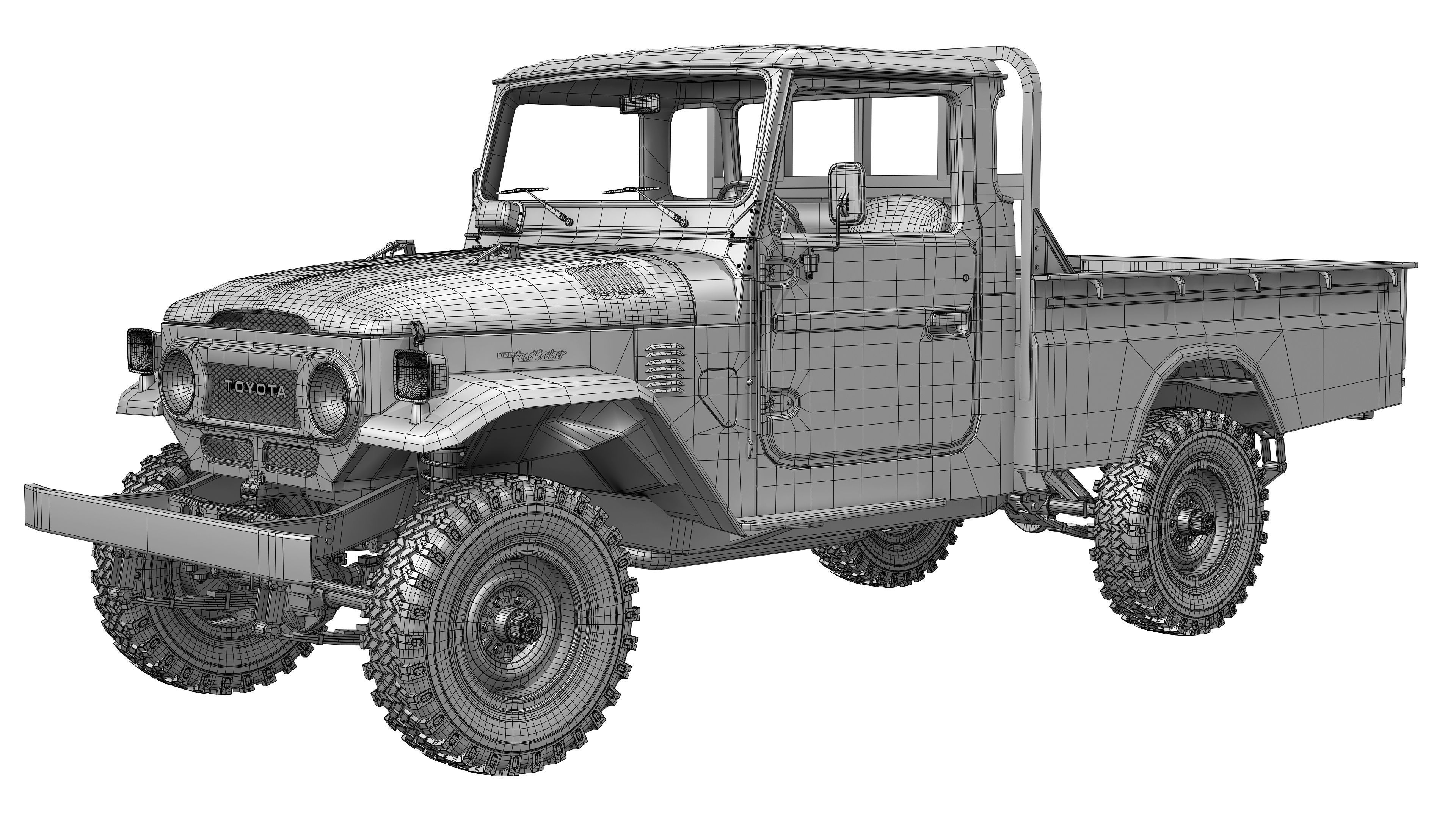 Toyota Land Cruiser FJ45 Pickup 1978 3D model_16