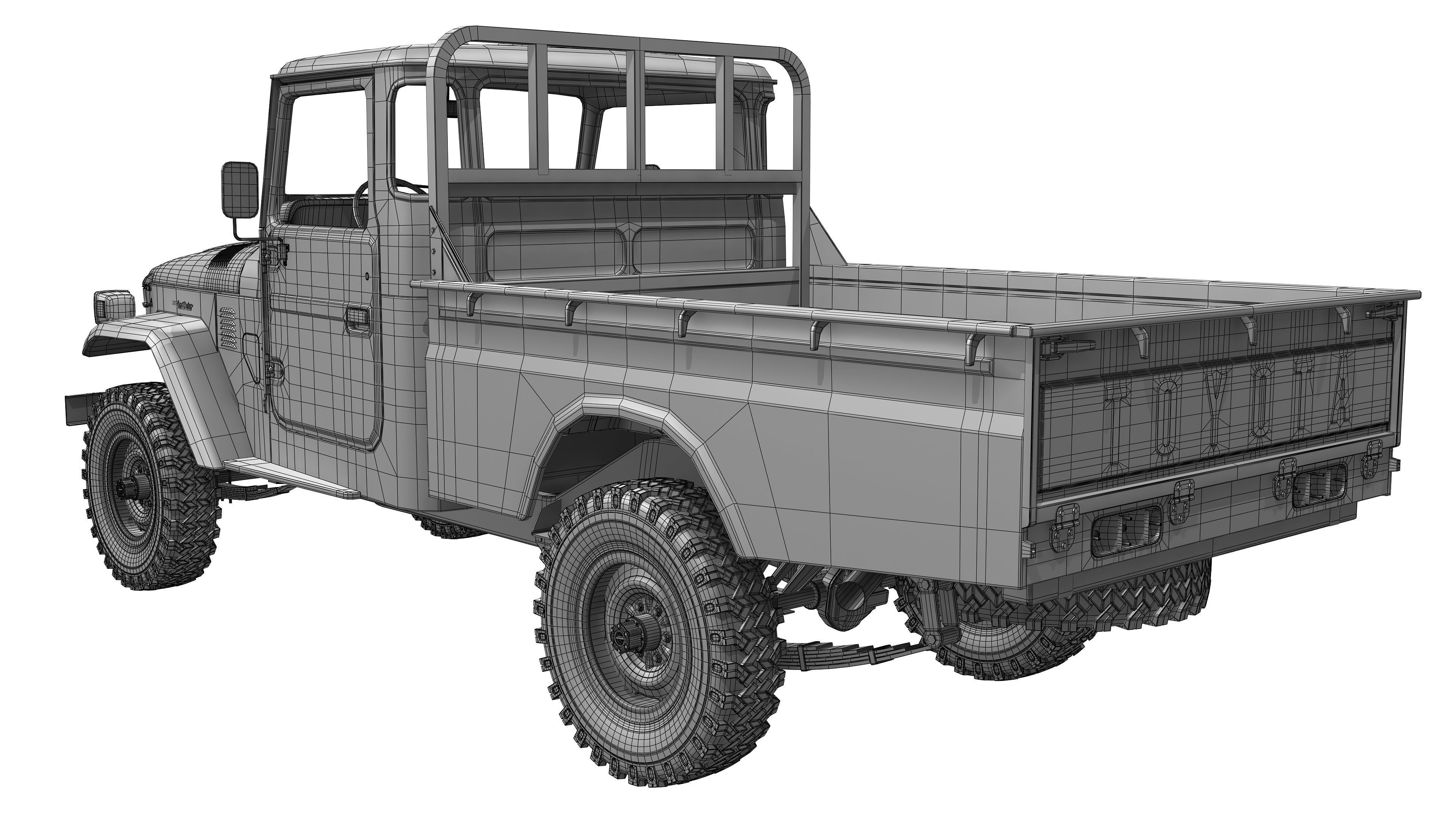 Toyota Land Cruiser FJ45 Pickup 1978 3D model_17