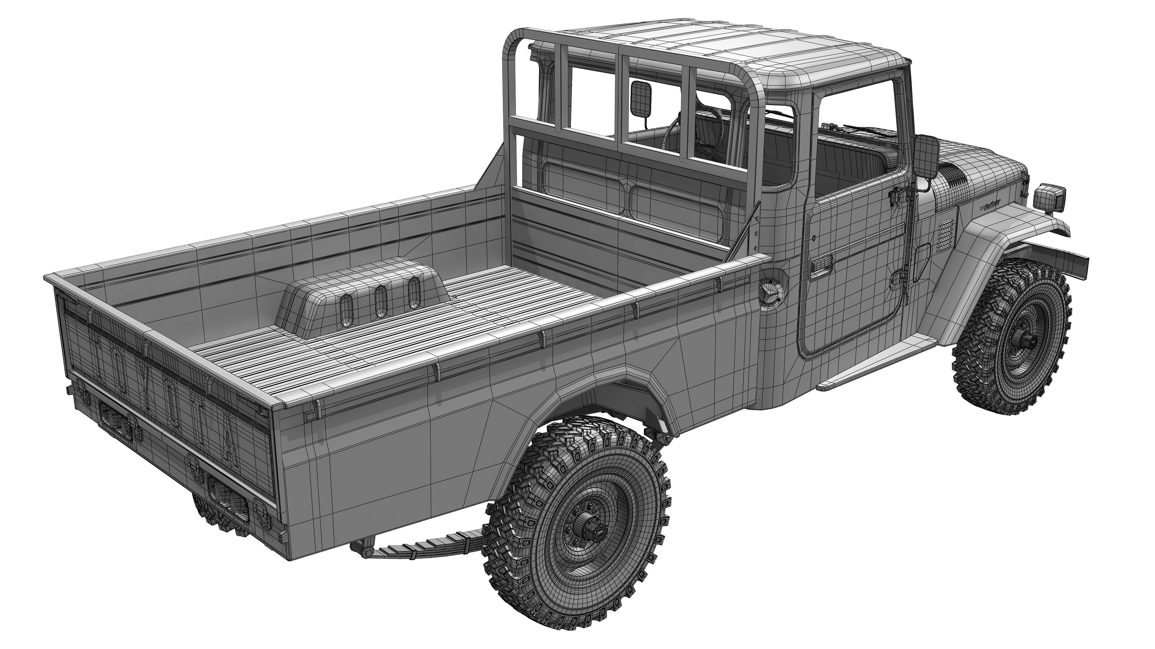 Toyota Land Cruiser FJ45 Pickup 1978 3D model_18