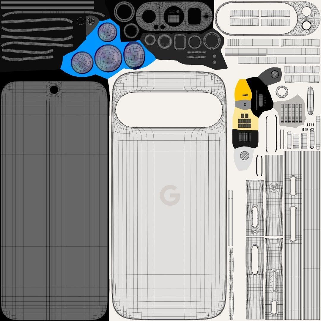 Google Pixel 9 And Pro And Pro XL And Fold 3D model_33