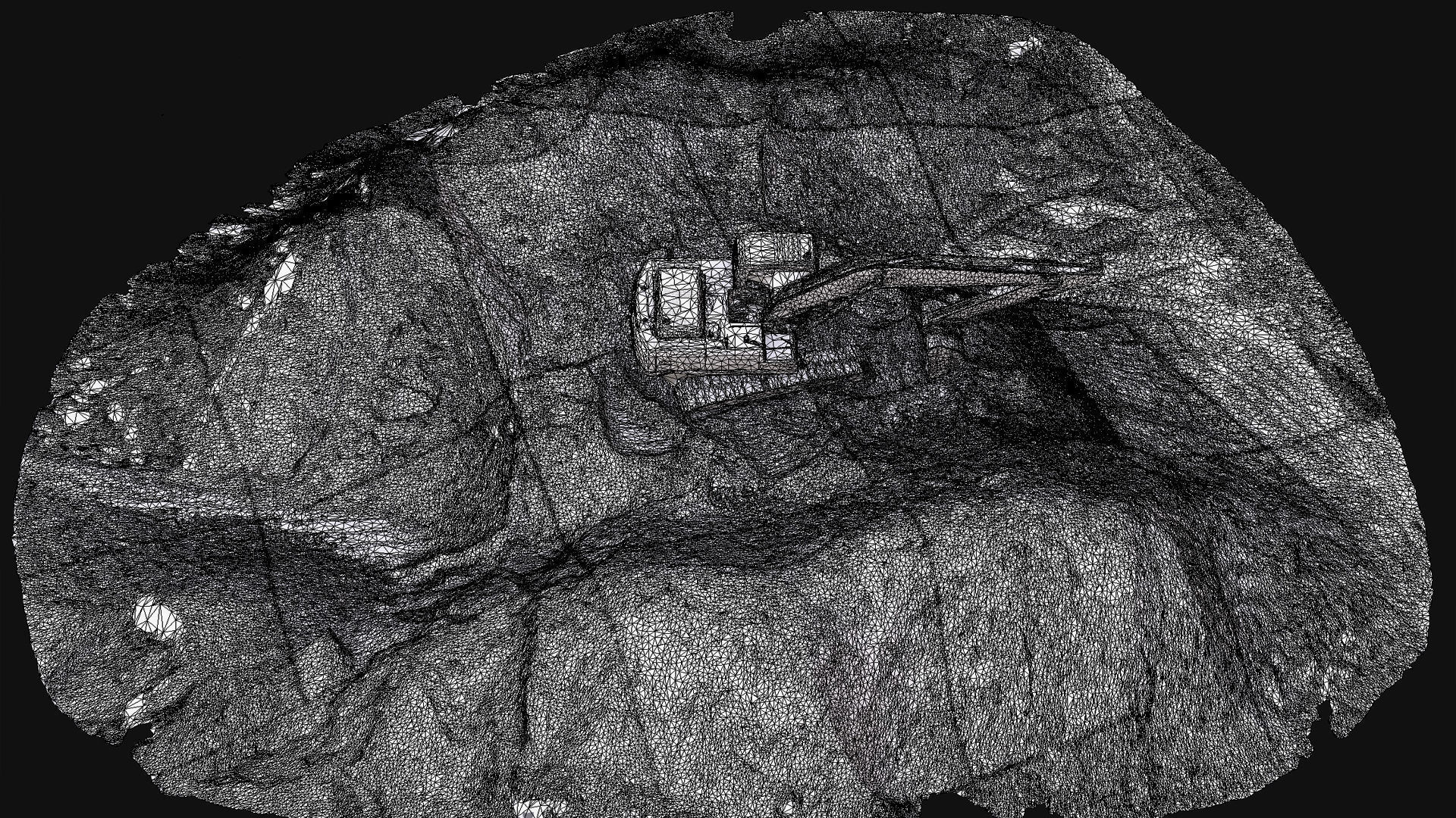 construction-site terrain sand piles machinery scan Low-poly 3D model_7