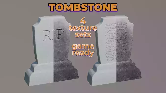 Dirty Old Tombstone Gravestone cemetery RIP Low-poly 3D model