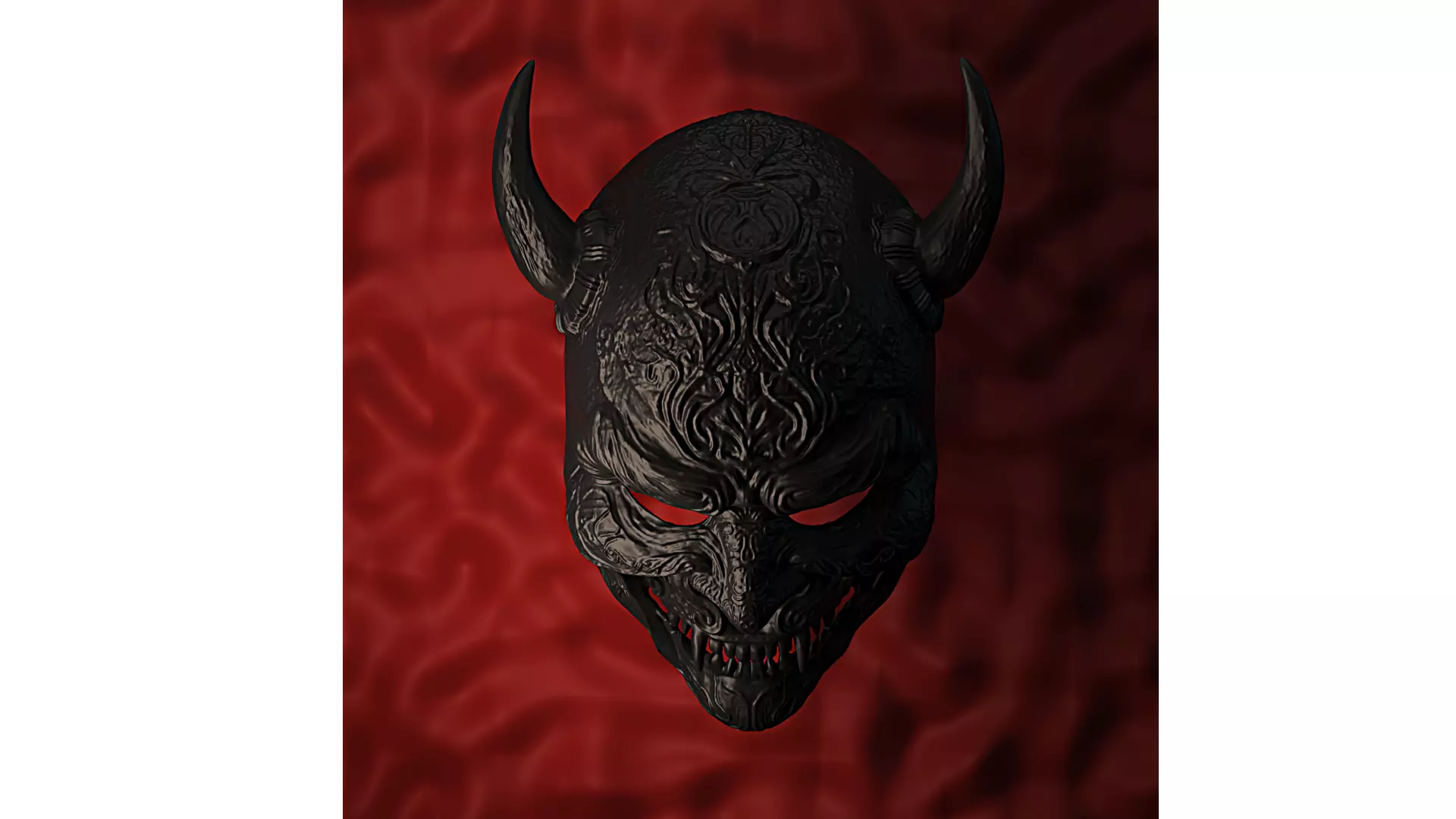 Oni-Demon Mask 3D print model_0