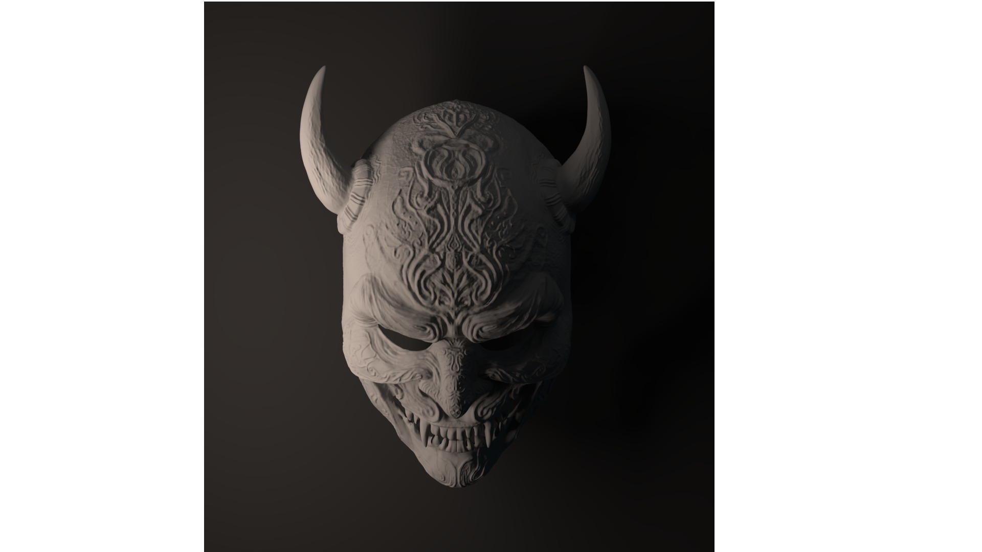 Oni-Demon Mask 3D print model_4