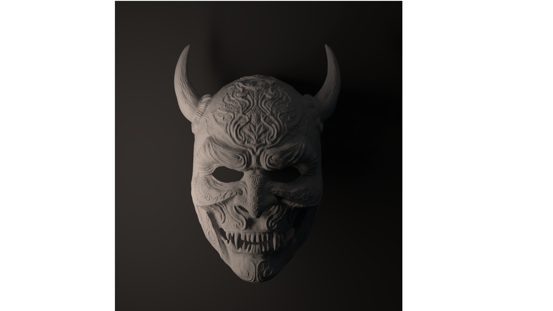 Oni-Demon Mask 3D print model_3
