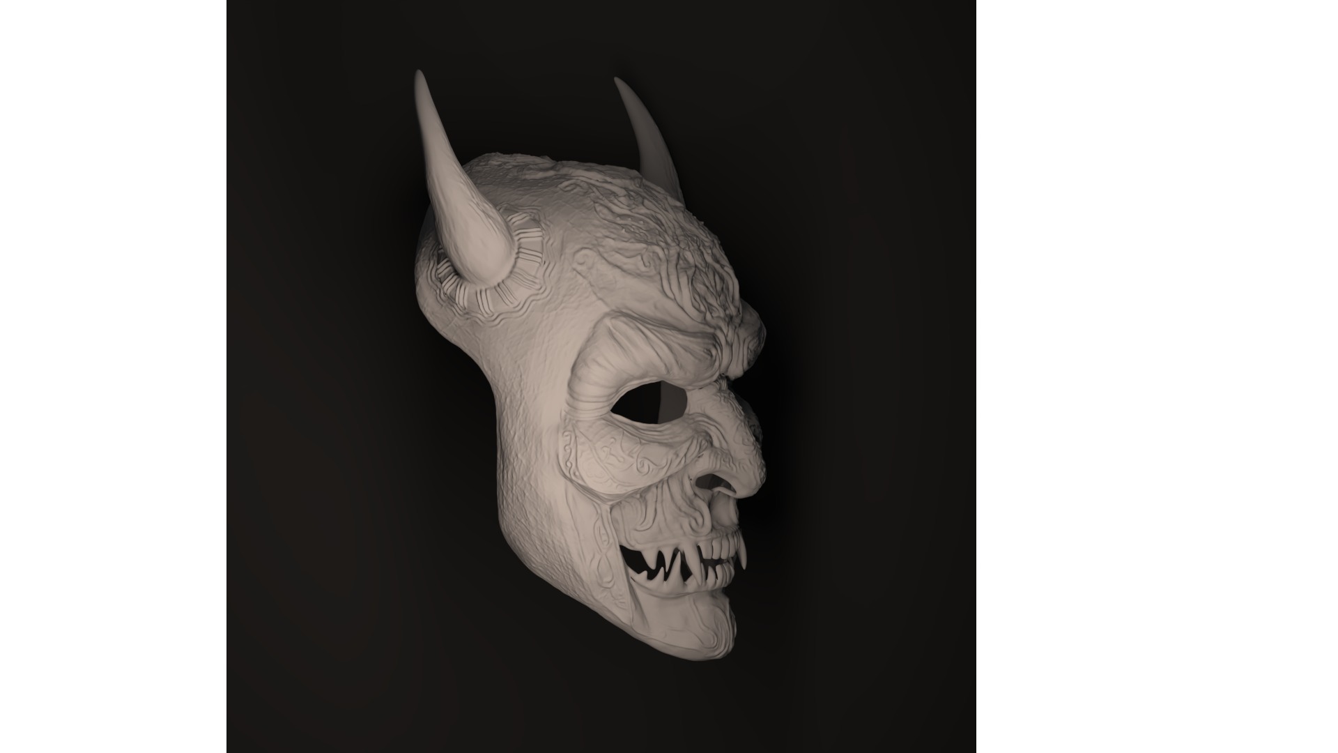 Oni-Demon Mask 3D print model_5
