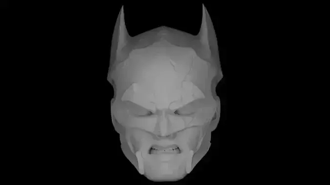 BATMAN DARK KNIGHTS OF STEEL DAMAGE HEAD SCULPT