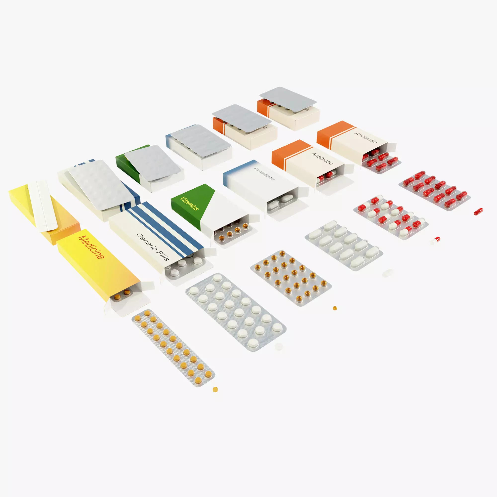 Medicine Packages 3D model_0