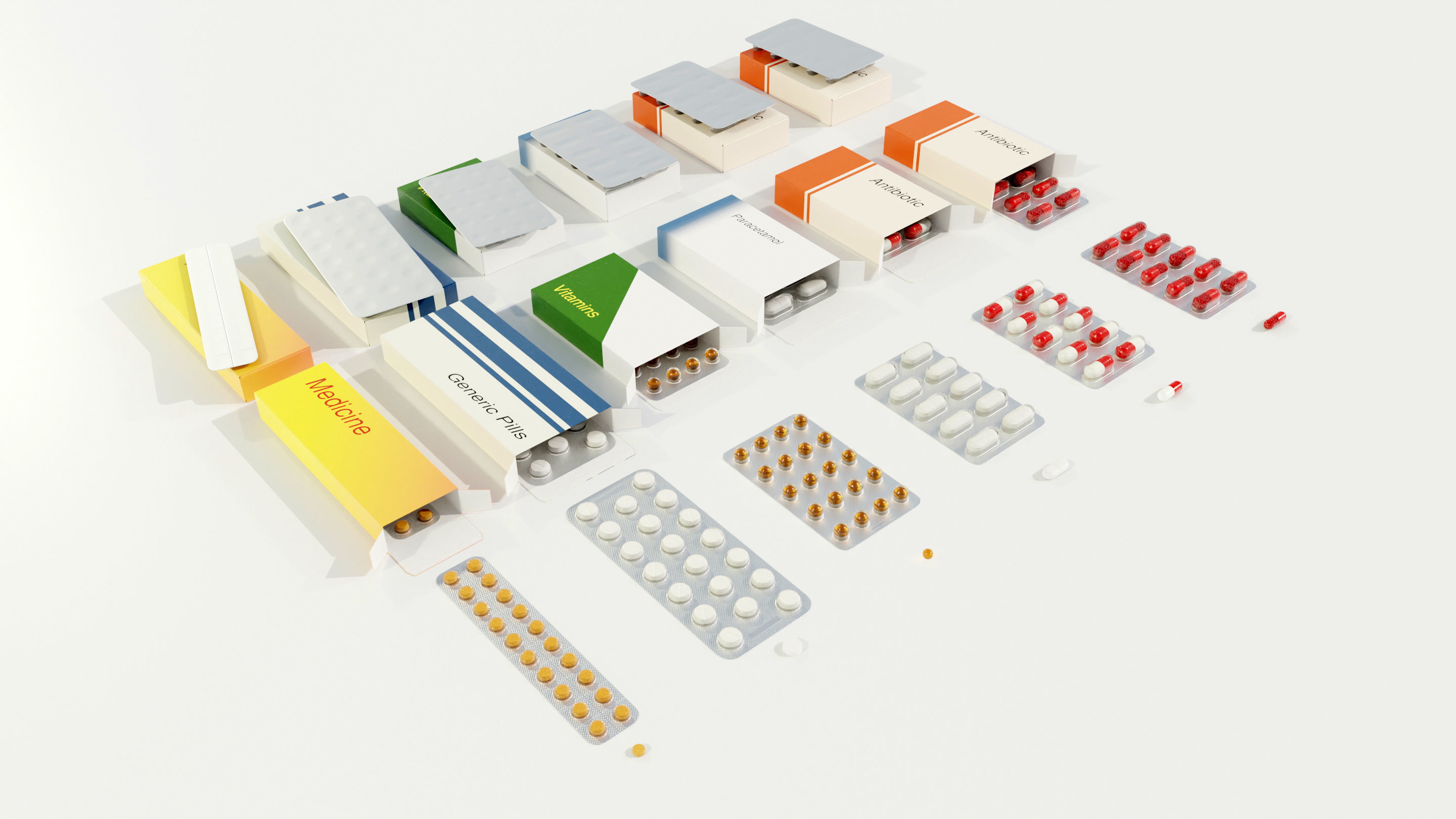 Medicine Packages 3D model_6