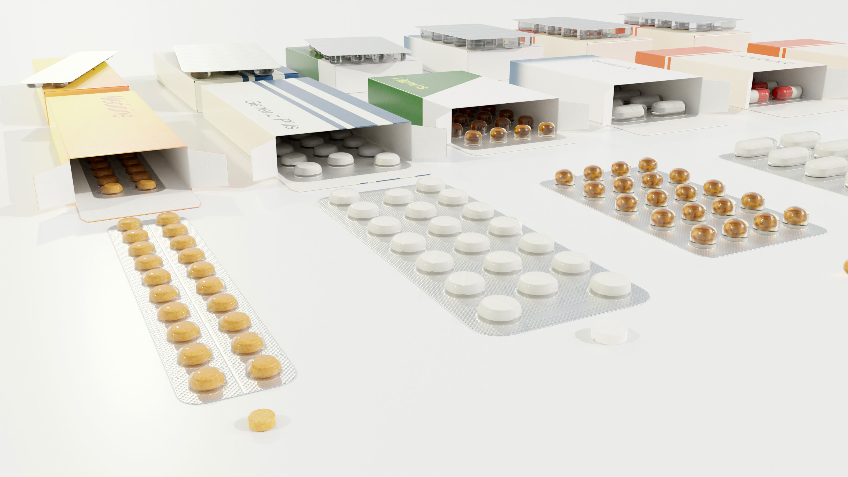 Medicine Packages 3D model_7