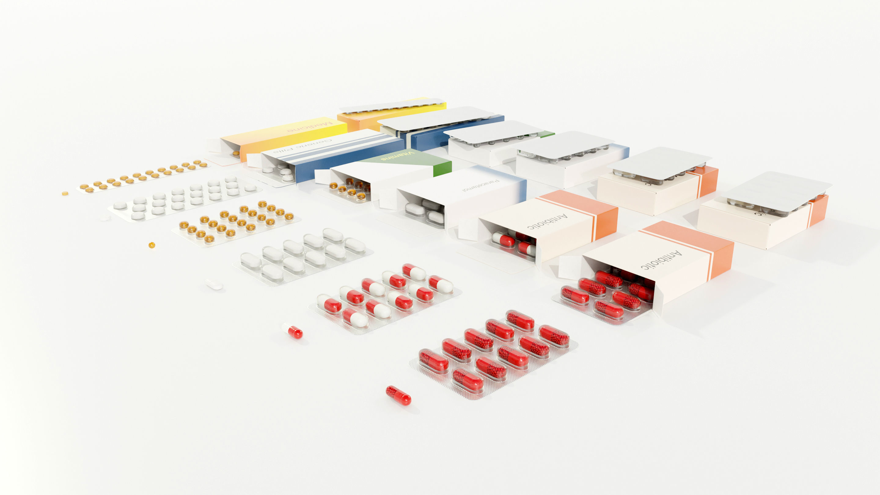 Medicine Packages 3D model_3