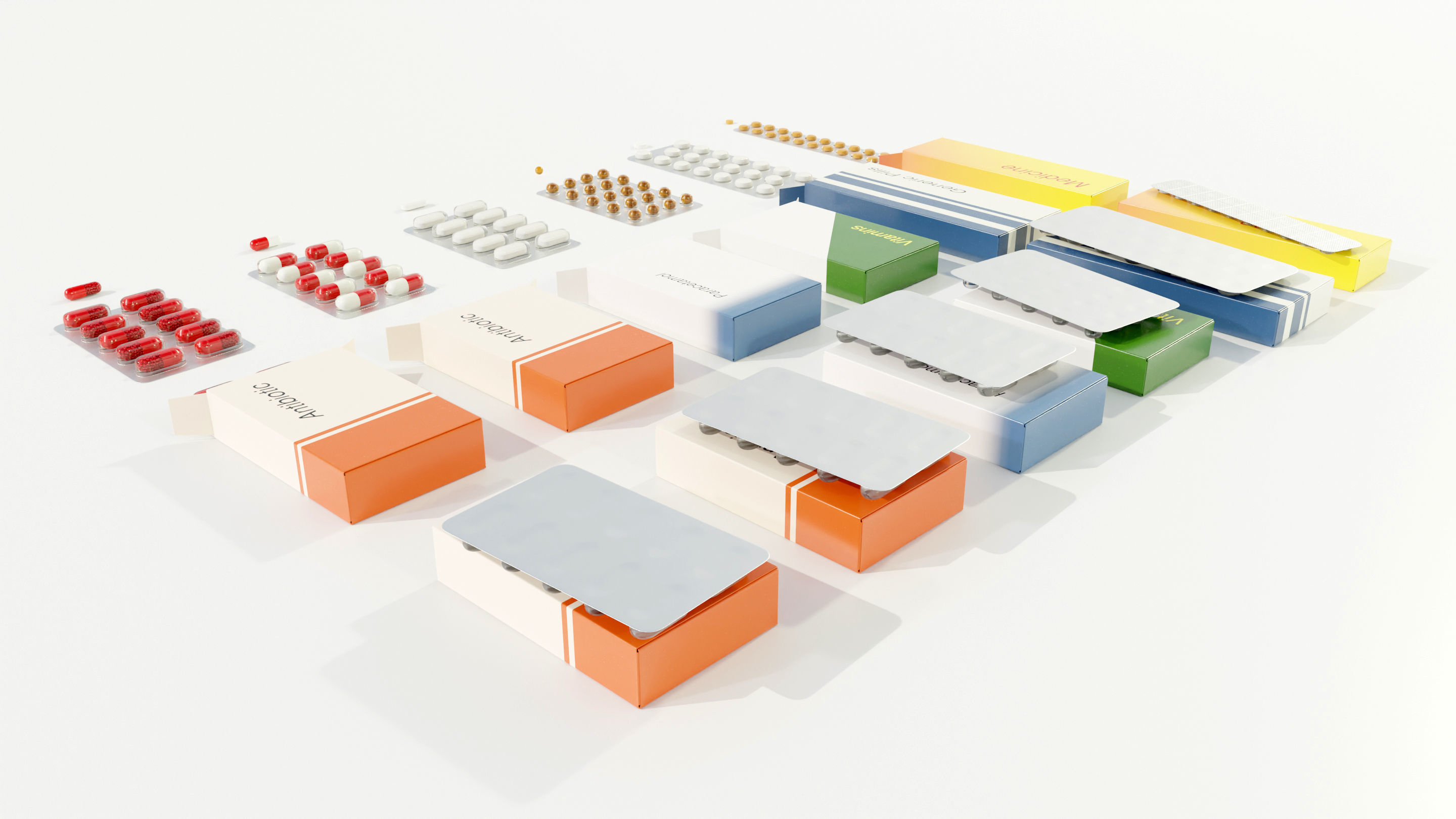 Medicine Packages 3D model_4