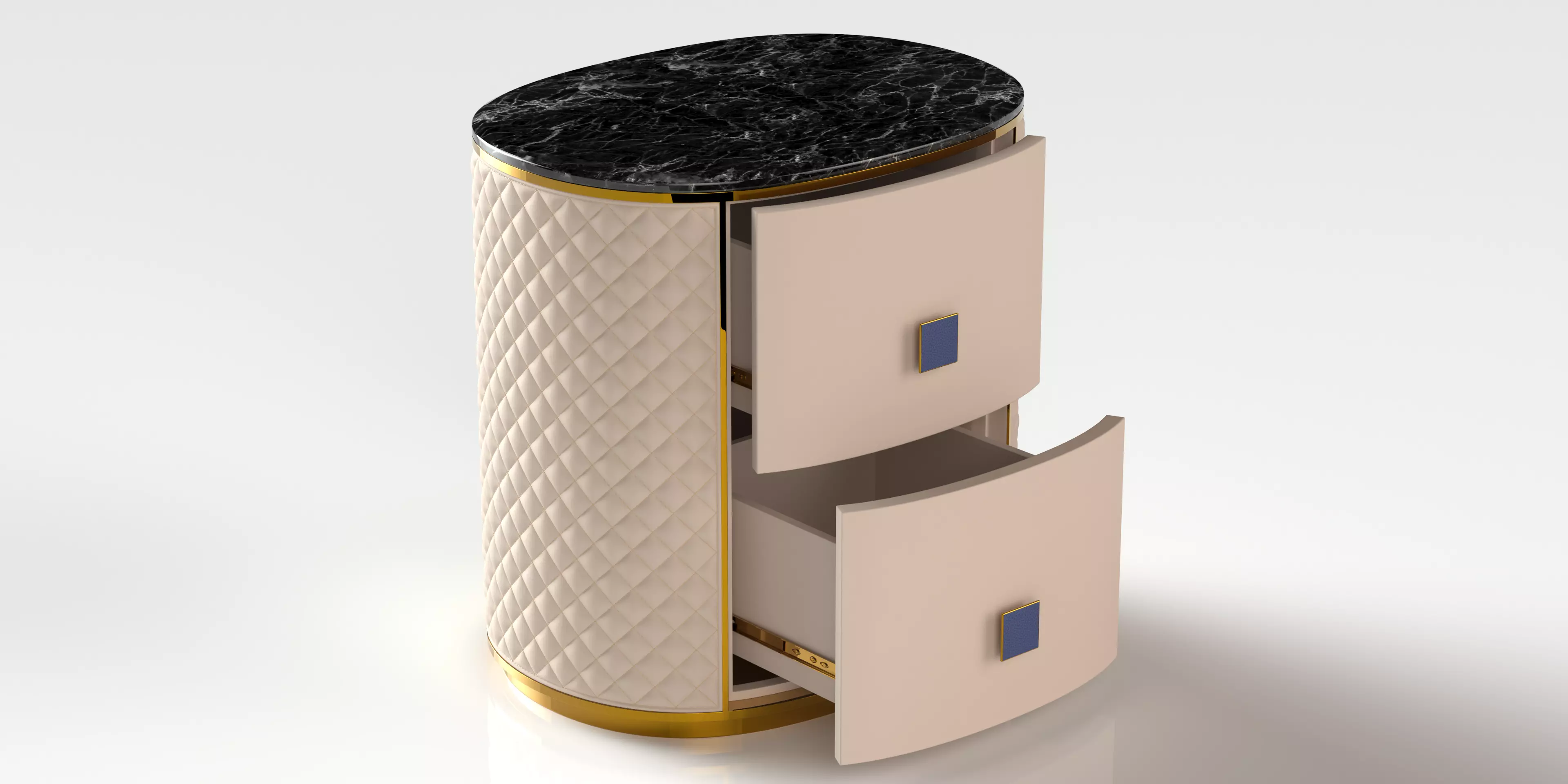 bedside cupboard marble Leatherwear Free 3D model