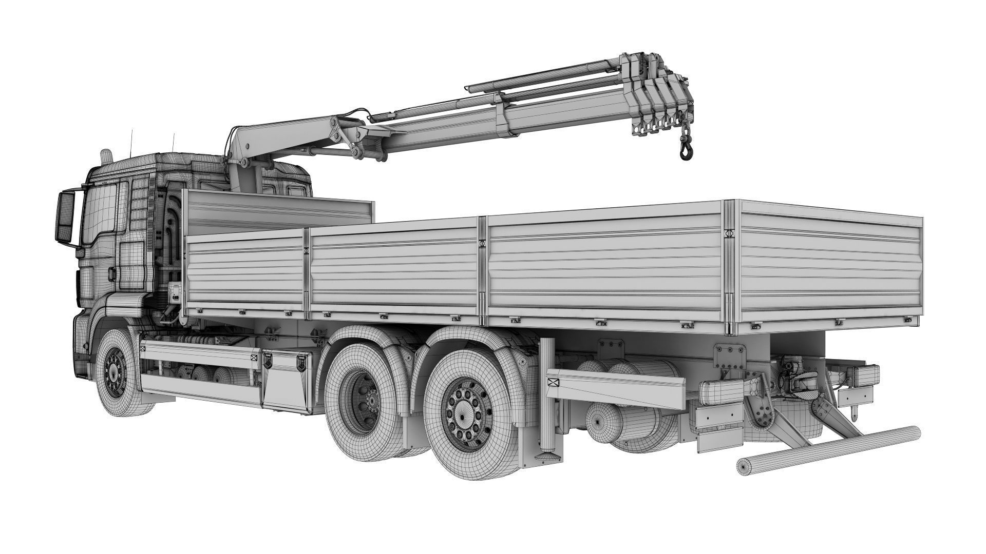 Mobile Truck Crane 6X2 3D model_25