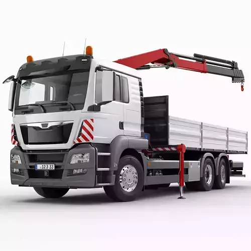 Mobile Truck Crane 6X2 3D model