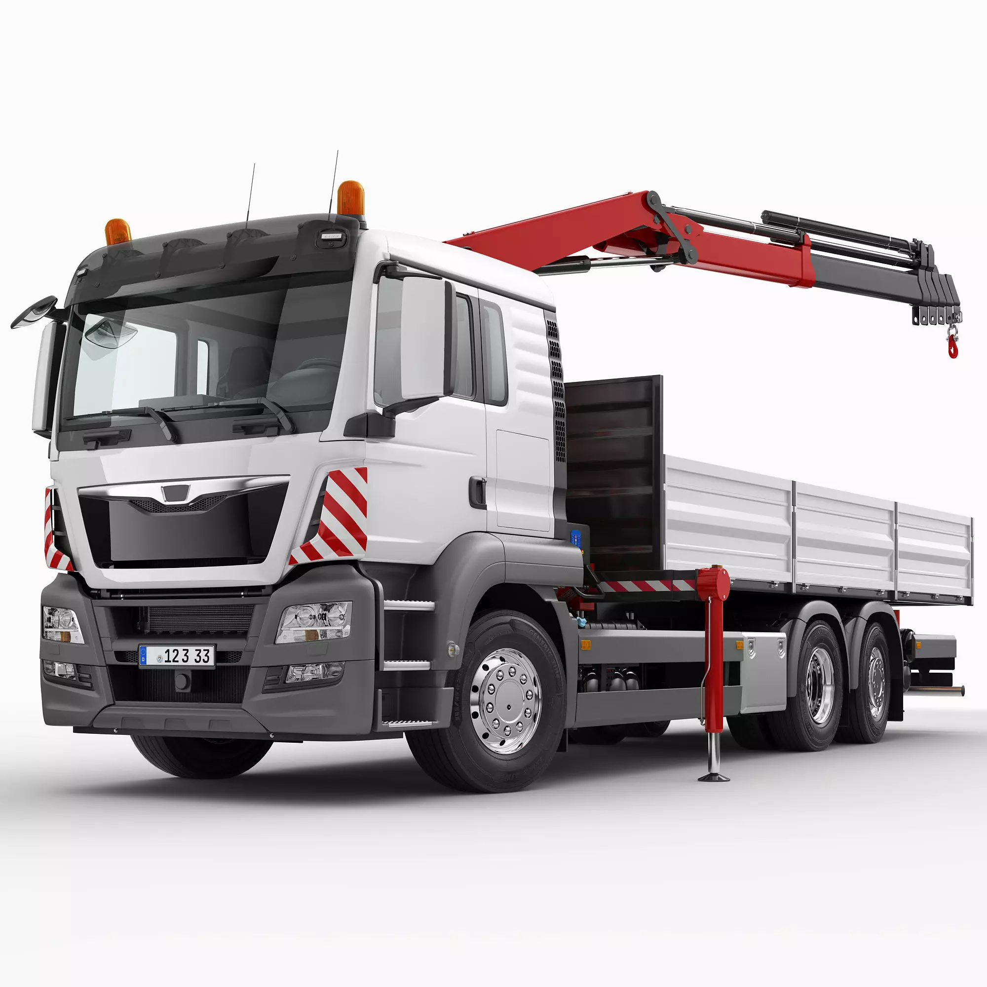 Mobile Truck Crane 6X2 3D model_0