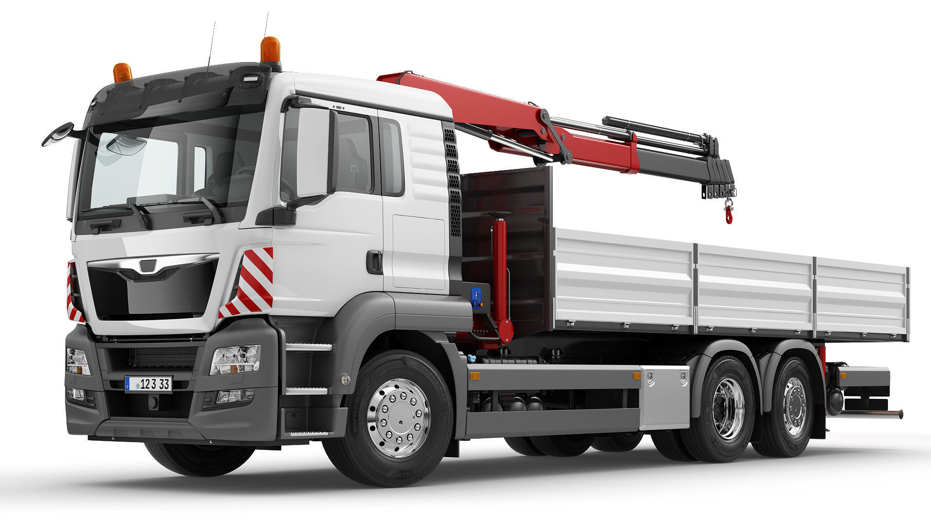 Mobile Truck Crane 6X2 3D model_4