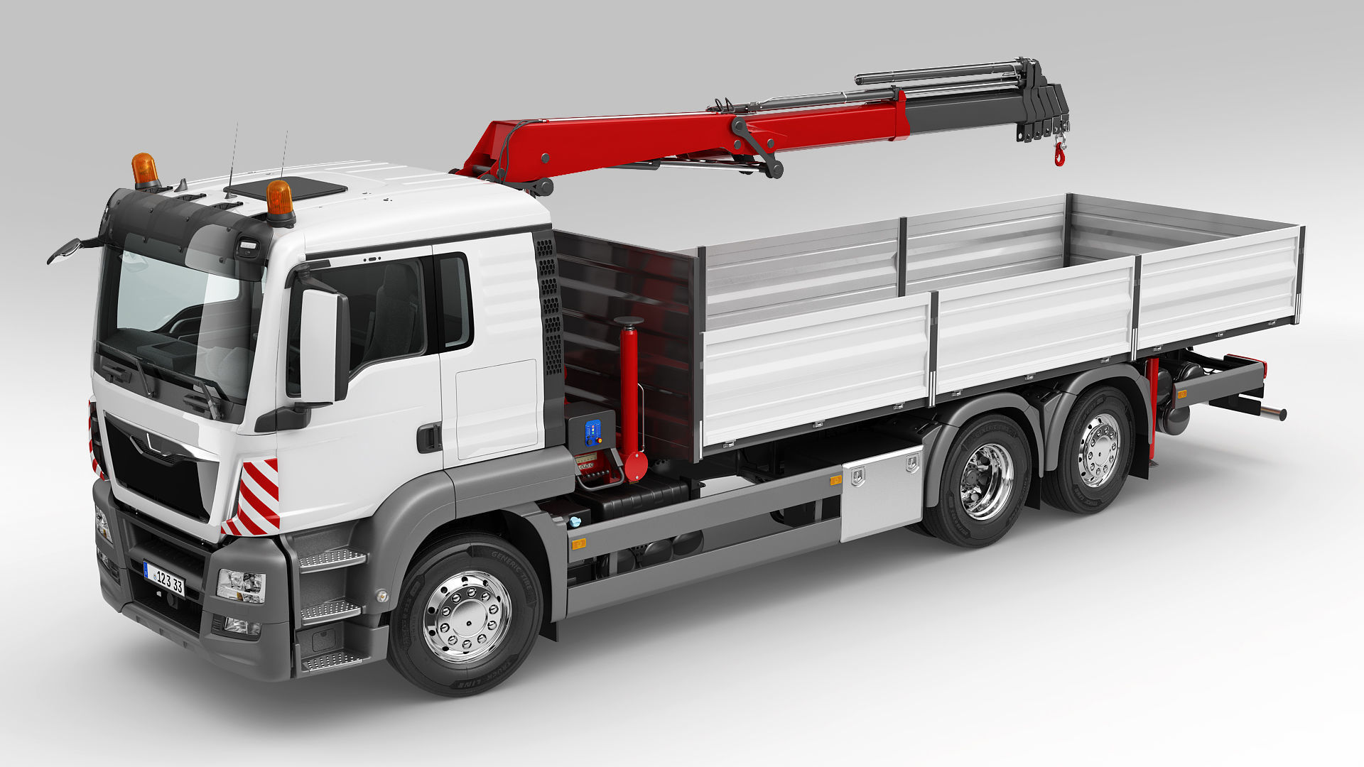 Mobile Truck Crane 6X2 3D model_7