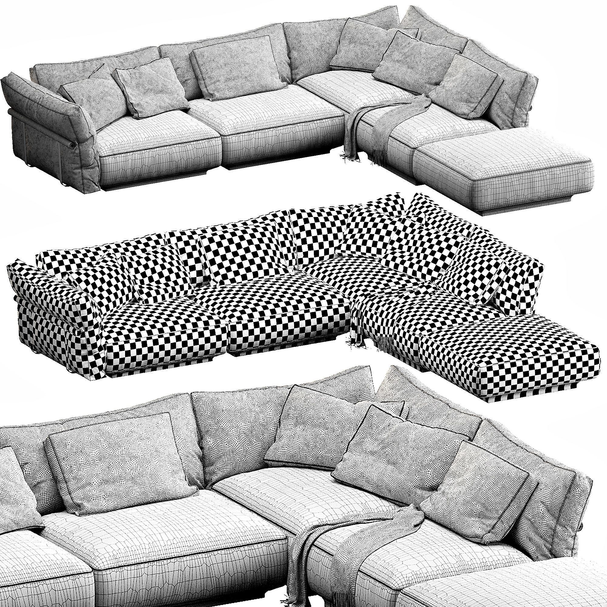 Flexform Camelot 3D model_14