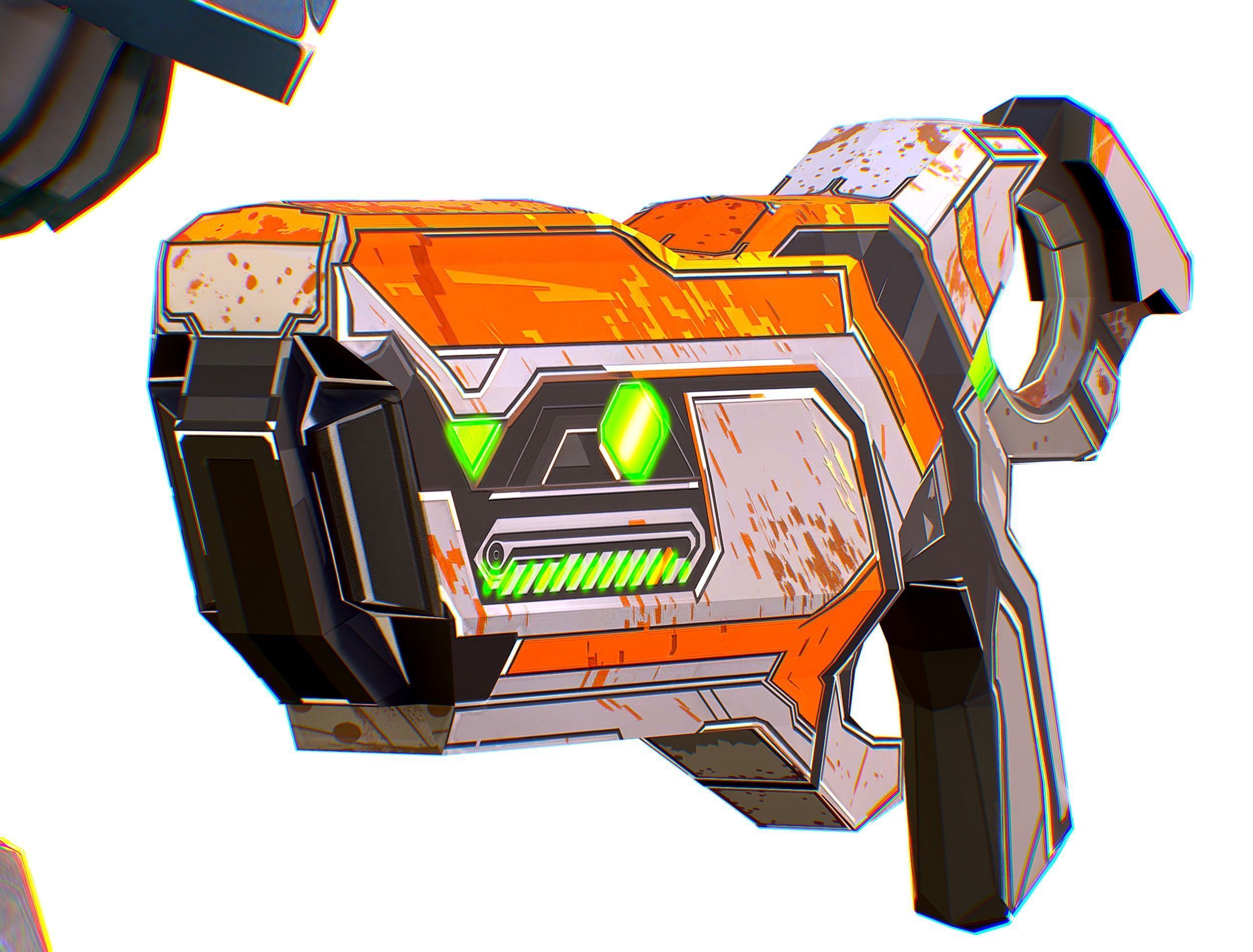 Low Poly Cyborg Soldier with Automatic Rifle and Pistol - 3dsMax Low-poly 3D model_43