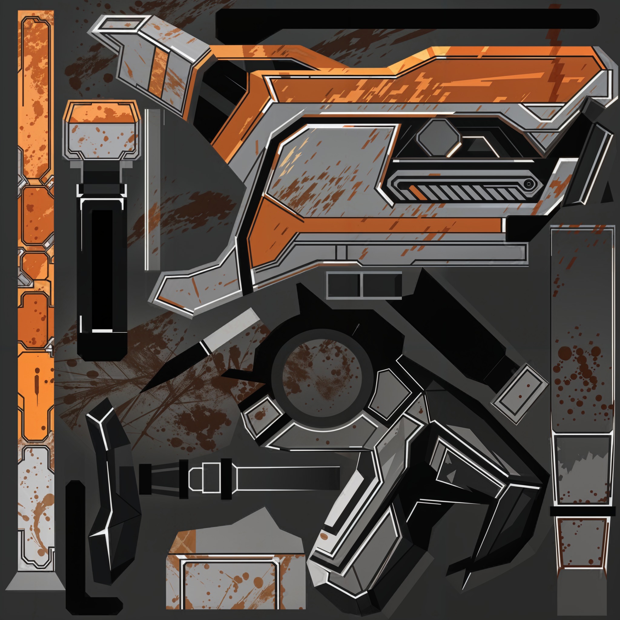 Low Poly Cyborg Soldier with Automatic Rifle and Pistol - 3dsMax Low-poly 3D model_67