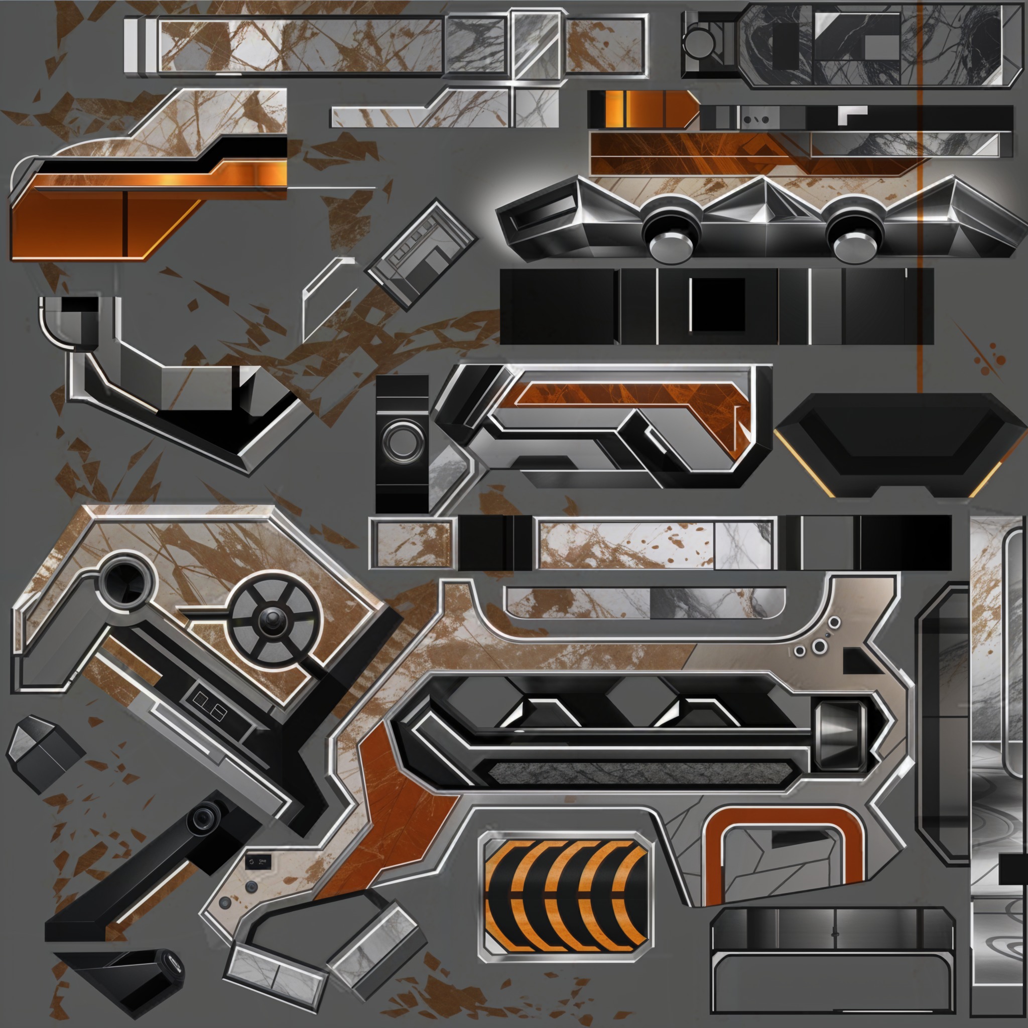 Low Poly Cyborg Soldier with Automatic Rifle and Pistol - 3dsMax Low-poly 3D model_69