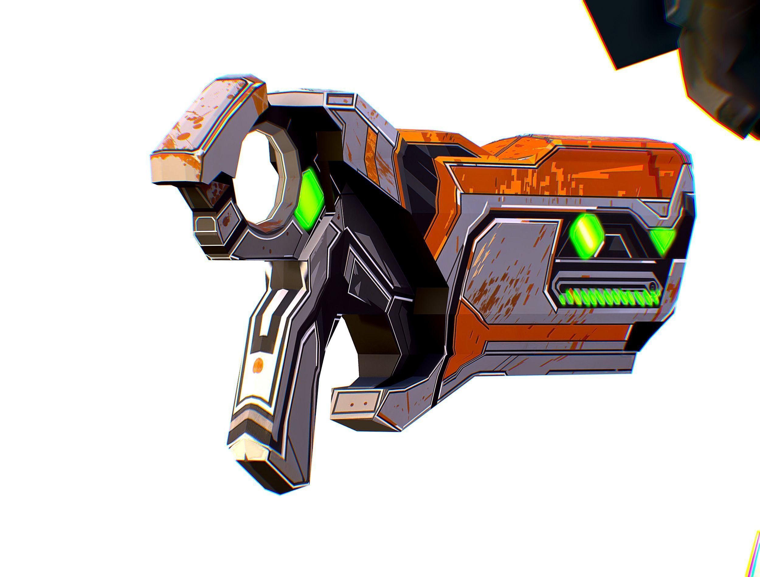 Low Poly Cyborg Soldier with Automatic Rifle and Pistol - 3dsMax Low-poly 3D model_47