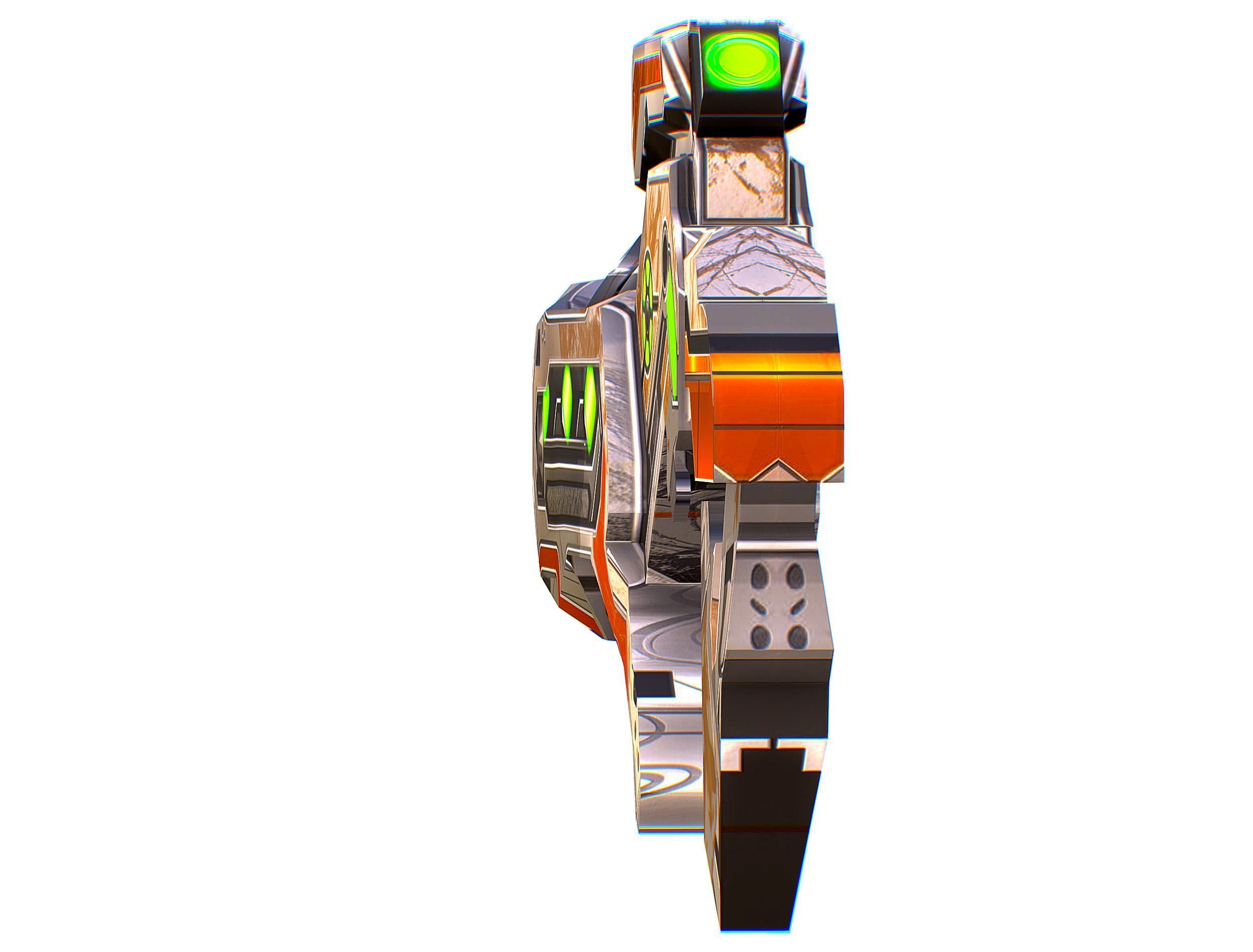 Low Poly Cyborg Soldier with Automatic Rifle and Pistol - 3dsMax Low-poly 3D model_40