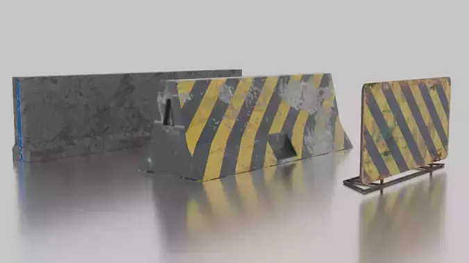 Dirty Concrete Street Barrier Pack