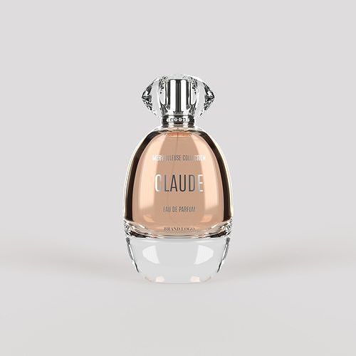 Perfume bottle with crystal cap 3D model