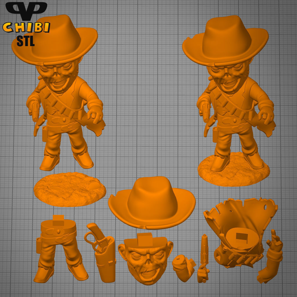Ghoul Walton Goggins Chibi STL for 3D Printing ChibiSTL 3DXM 3D print model_2