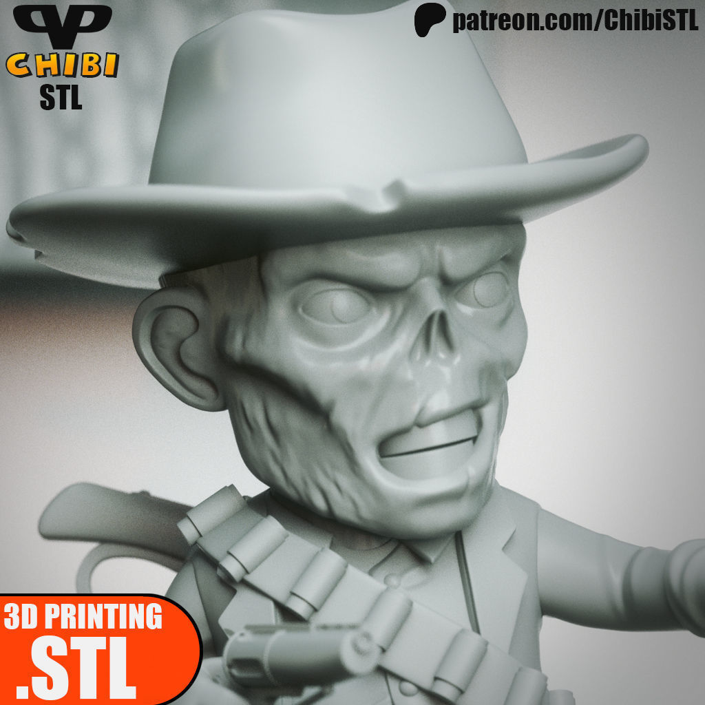 Ghoul Walton Goggins Chibi STL for 3D Printing ChibiSTL 3DXM 3D print model_4