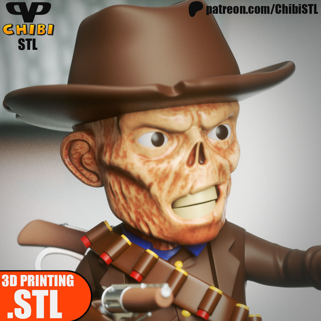 Ghoul Walton Goggins Chibi STL for 3D Printing ChibiSTL 3DXM 3D print model_1