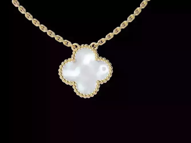 Vintage flower pendant with sadaf flower 14mm 3D print model